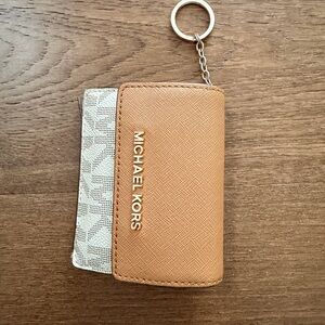 Michael Kors Brown and Cream Key Holder